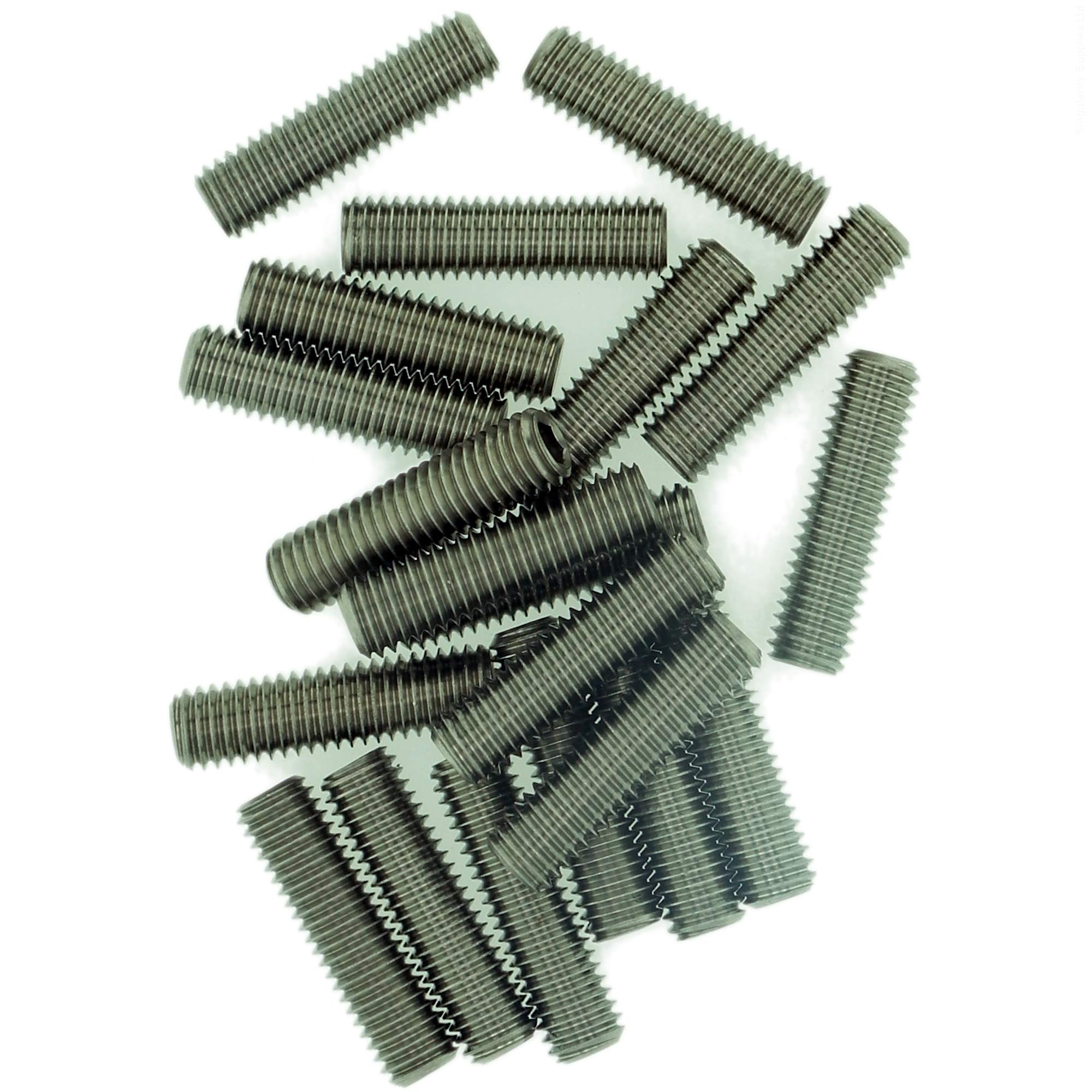 M2 (2mm x 12mm) Hex Socket Grub Screw (Flat Point) - Stainless Steel (A2) (Pack of 20)