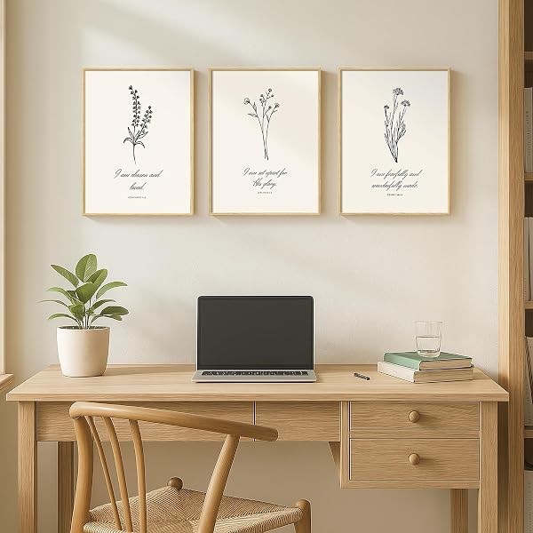 FRAMED CHRISTIAN WALL ART SET OF 3, MINIMALIST BOTANICAL SCRIPTURE PRINTS CHRISTIAN FLORAL ARTWORK I AM VERSES, RELIGIOUS INSPIRATIONAL DECOR FOR LIVING ROOM BEDROOM PRAYER ROOM, 12X16 INCH