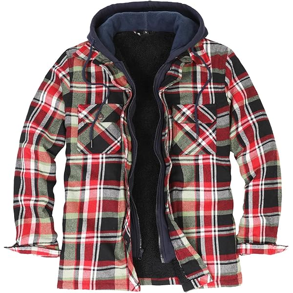 North 15 Men's Cozy Fleece Sherpa Lined Hooded Jacket-1825-Design1