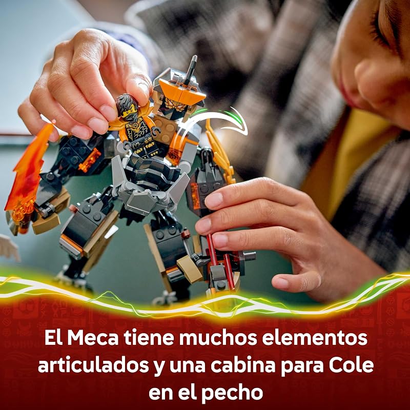 Ninjago Cole e Zane Dragon Mission Mech - Figura de Ação, 3 Ninja Inc. Minifiguras de Armas Toy Swords - Presente de Aniversário para Crianças 7+ e Fãs da Série - 71854 — foto 3 de 8