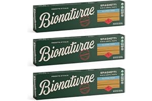 Bionaturae Spaghetti Pasta Noodles - Gluten Free Spaghetti Pasta, Rice & Lentil Pasta, Kosher, High Protein, Non-GMO, USDA Certified, Gluten Free Spaghetti Noodles, Crafted in Italy - 12 Oz, 3 Pack