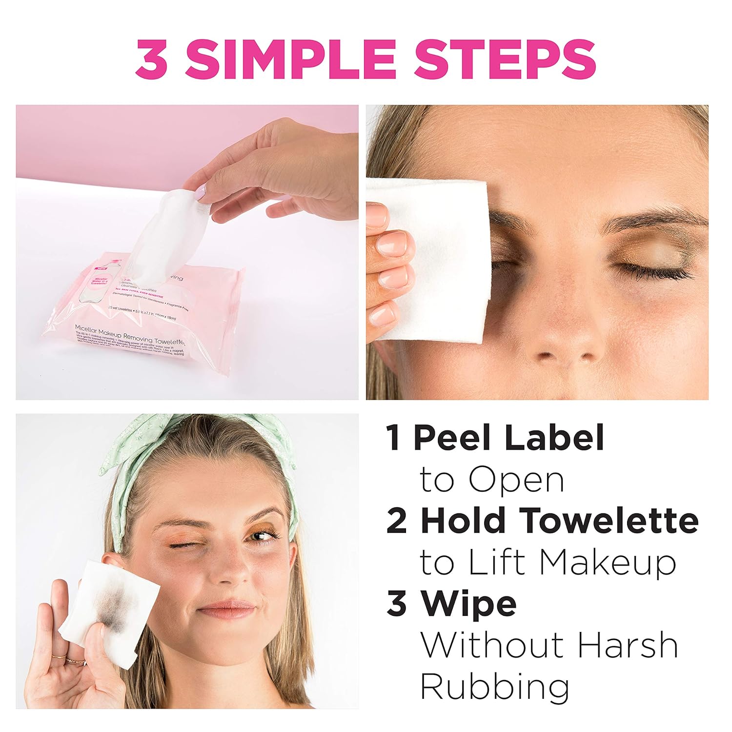 Makeup Remover Micellar Cleansing Wipes, Gentle for all Skin Types by Garnier SkinActive, 25 Count, 2 Pack: Beauty