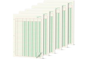 gisgfim 6 Pads 100 Sheets Columnar Analysis Pad 3 Hole Punch Accounting Ledger Book 8-1/2 x 11 Ledger Paper Pad Double Page Format Columnar Pads for Business Bookkeeping & Data(5 Column Ledger)