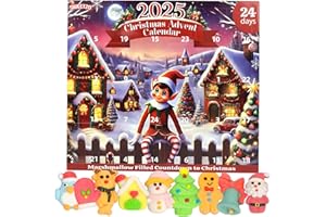 SWEETZO Christmas Elf Candy Advent Calendar 2025, Festive Marshmallow Candies Inside, Holiday Countdown Activity, 10.16 Ounces
