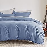 Bedsure Duvet Cover King Size - Soft Double Brushed Bedding Set for Kids & Adults, Zipper Closure, 3 Pieces, Includes 1 Duvet Cover (104"x90") & 2 Pillow Shams, NO Comforter, Slate Blue