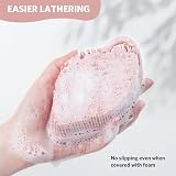 Sndyi Silicone Body Scrubber Leaf Shape Pink Hygienic Lathering Bristles view 4