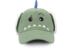 FlapJackKids - 3D Caps with Earflaps - Dino - Large - 4-6 Years | Cute Toddler Winter Apparel | Gift for Baby