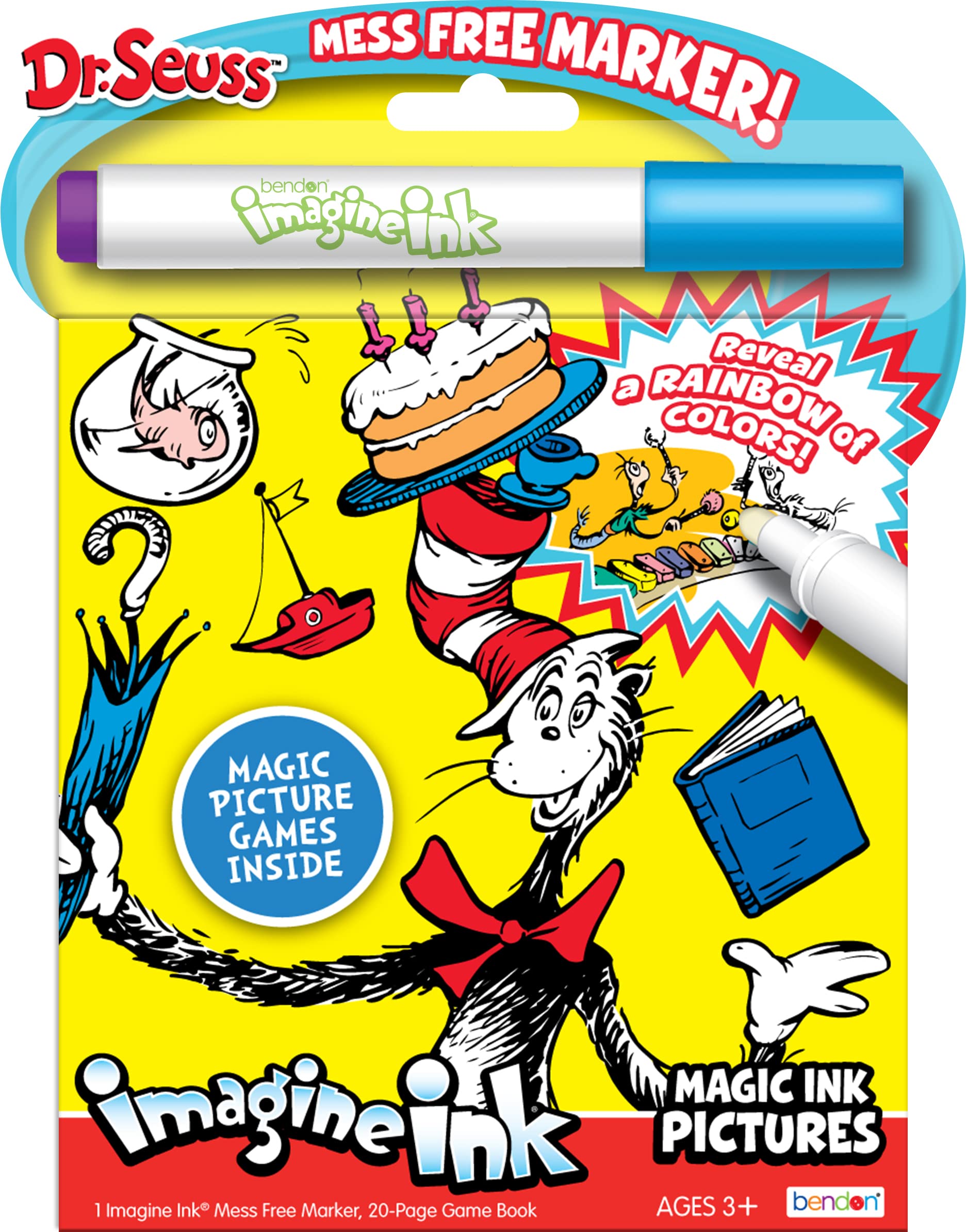 Bendon Imagine Ink Magic Ink Pictures and Game Book with Mess Free Marker (Dr. Seuss)