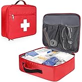 Gatycallaty First Aid Bag Empty Emergency Treatment Medical Bags Multi-Pocket for Home School Office Car Traveling Hiking Trip Daycare (Large, 1 Piece)