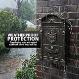ZENO Bronze Wall Mounted Post Box Large Letter Box with 2 Keys view 5