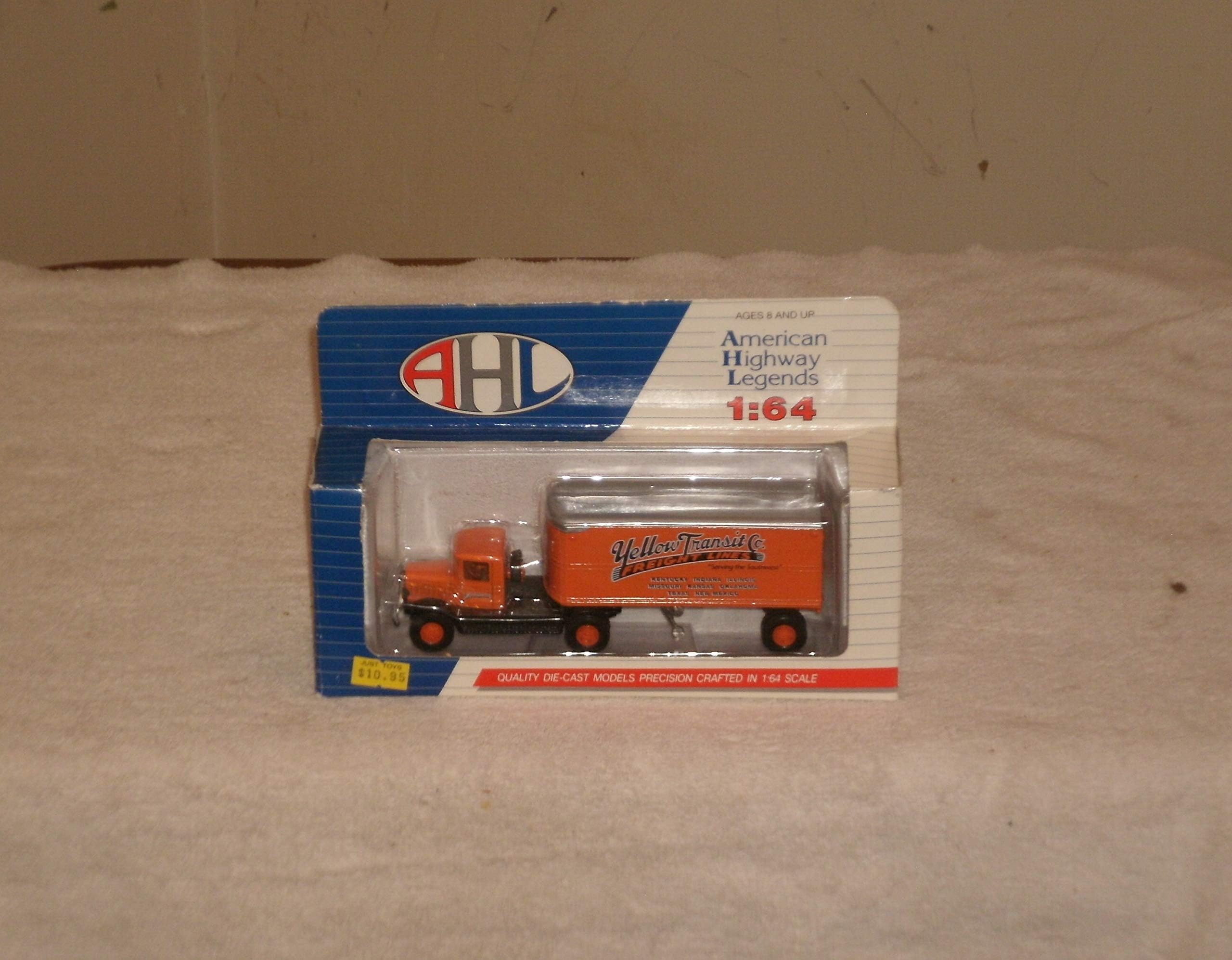 Hartoy AHL Yellow Transit Co. Mack BM Tractor & Semi Trailer Vintage1:64 Scale
