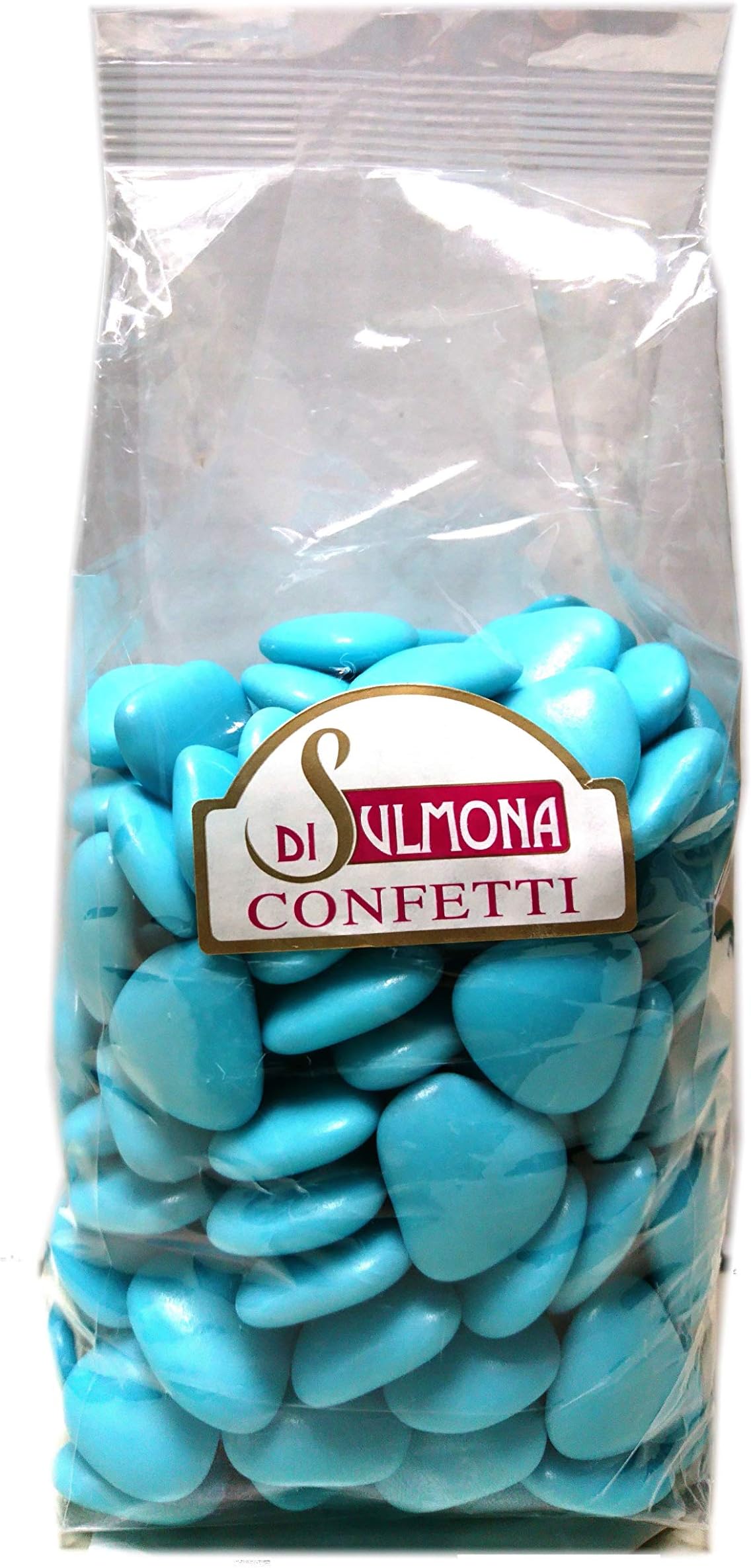 Sugared Almonds from Sulmona - Chocolate Heart Shaped, Light Blue - 1000 gr