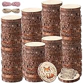 Tioncy 150 Pcs Wood Slices 3"-3.5" Unfinished Wood Rounds with Pre-drilled Hole and 9 Roll Twine String Natural Wooden Circles Hanging Ornaments Craft for Home Decor Painting DIY Party