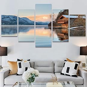 SIGNWIN 5 Panel Canvas Wall Art Modern Art...