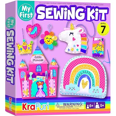 Amazon.com: KRAFUN Princess & Unicorn Sewing Kit for Kids Ages 5-8
