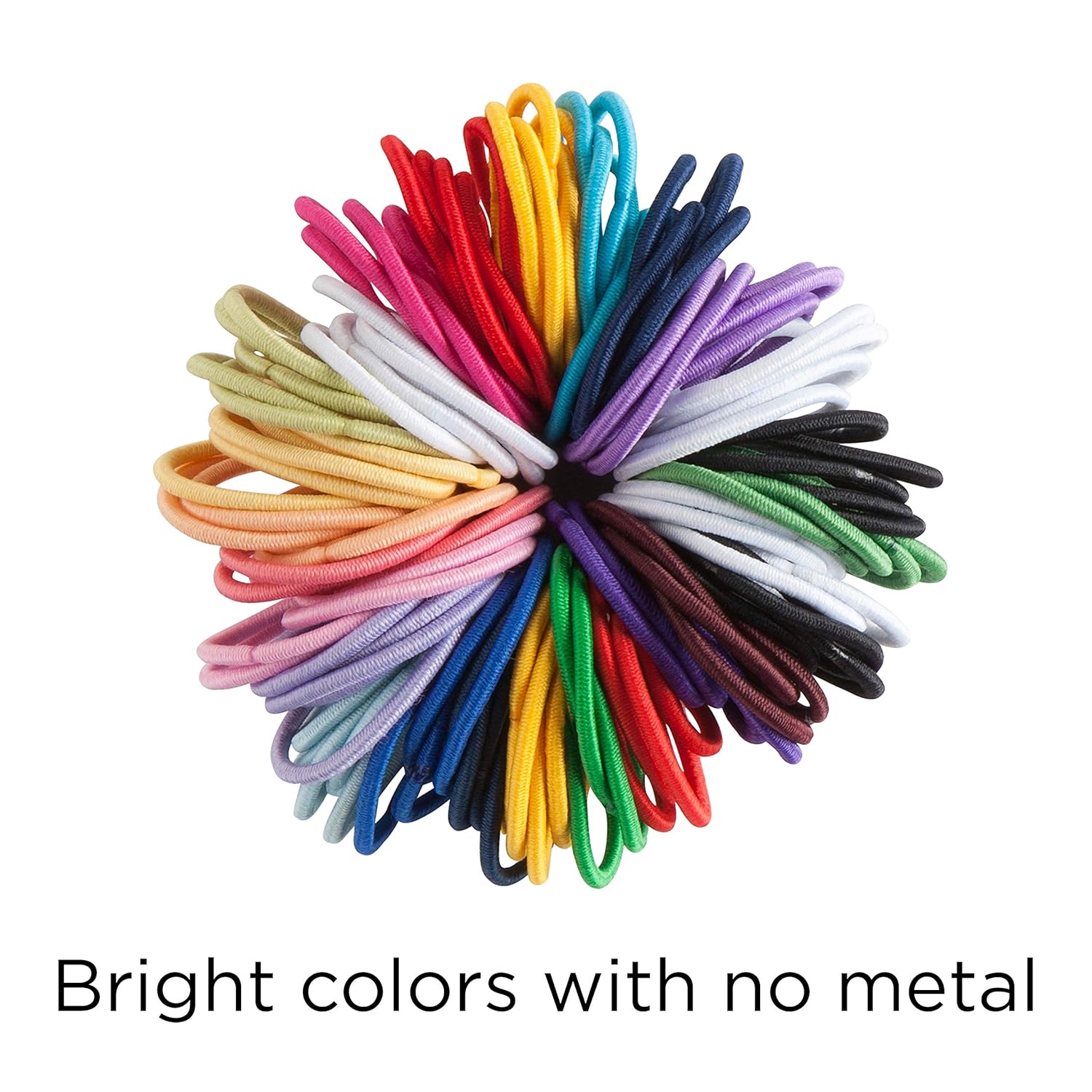 Goody Ouchless Medium Hair Elastics 2mm, 40 Count (Assorted colors) : Ponytail Holders : Beauty