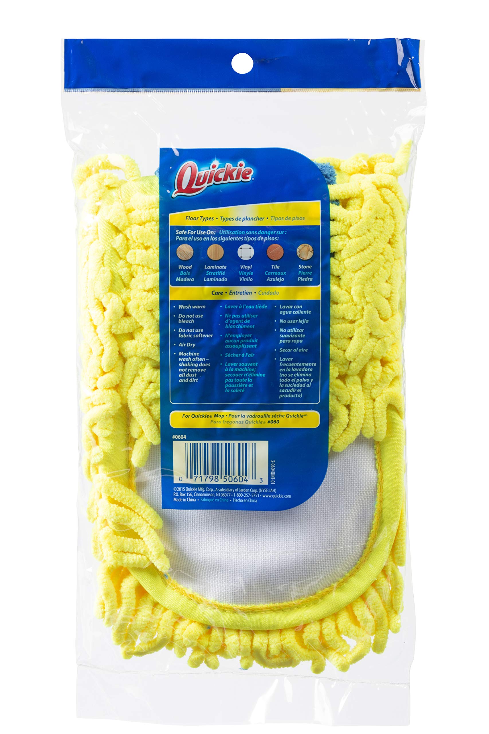 Quickie Microfiber Dust Mop Refill, Replacement Head, Green Buy Online