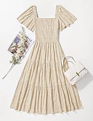 ZESICA Women's Summer Boho Floral Midi Dresses 2025