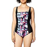 Calvin Klein Women's Full Coverage Pleated Panel One Piece Swimsuit