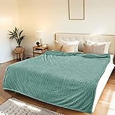 Electric Heated Blanket Full Size 72"x84" with Cozy Flannel, 6 Heat Settings & 10 Hours Auto Off, Soft & Cozy Warming Throw for Home, Office, or Bed, Machine Washable, Bean Green
