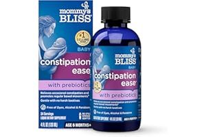 Mommy's Bliss Constipation Ease + Prebiotics, Relieves Occasional Constipation, Gentle & Safe, No Harsh Laxatives, 4 Fl Oz Bottle (Pack of 1)