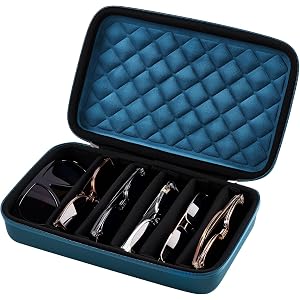 ProCase Hard Shell Travel Sunglasses Organizer, Portable Multiple Glasses Case for Travelling