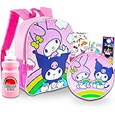 My Melody and Kuromi Backpack with Lunch Box - Bundle with 16” Sanrio School Backpack, Lunch Bag, Water Bottle, Stickers | My Melody and Kuromi School Bag