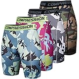 JIKKO Compression Shorts Underwear for Man Cool Dry Boxer Briefs Athletic Undershorts for Running,Workout,Training 4 Pack