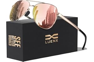 LUENX Aviator Sunglasses for Men Women Polarized - UV400 Protection, Stylish Shades, Driving, Outdoor Activities