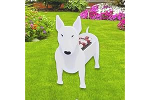 strolfay Bull Terrier Dog Planter Plant Pots,Cute Garden Dog Flower Planter,Dog Planters Birthday Gifts for Women,Office,Indoor/Outdoor Decor（9.45 * 5.57 * 13.39in）