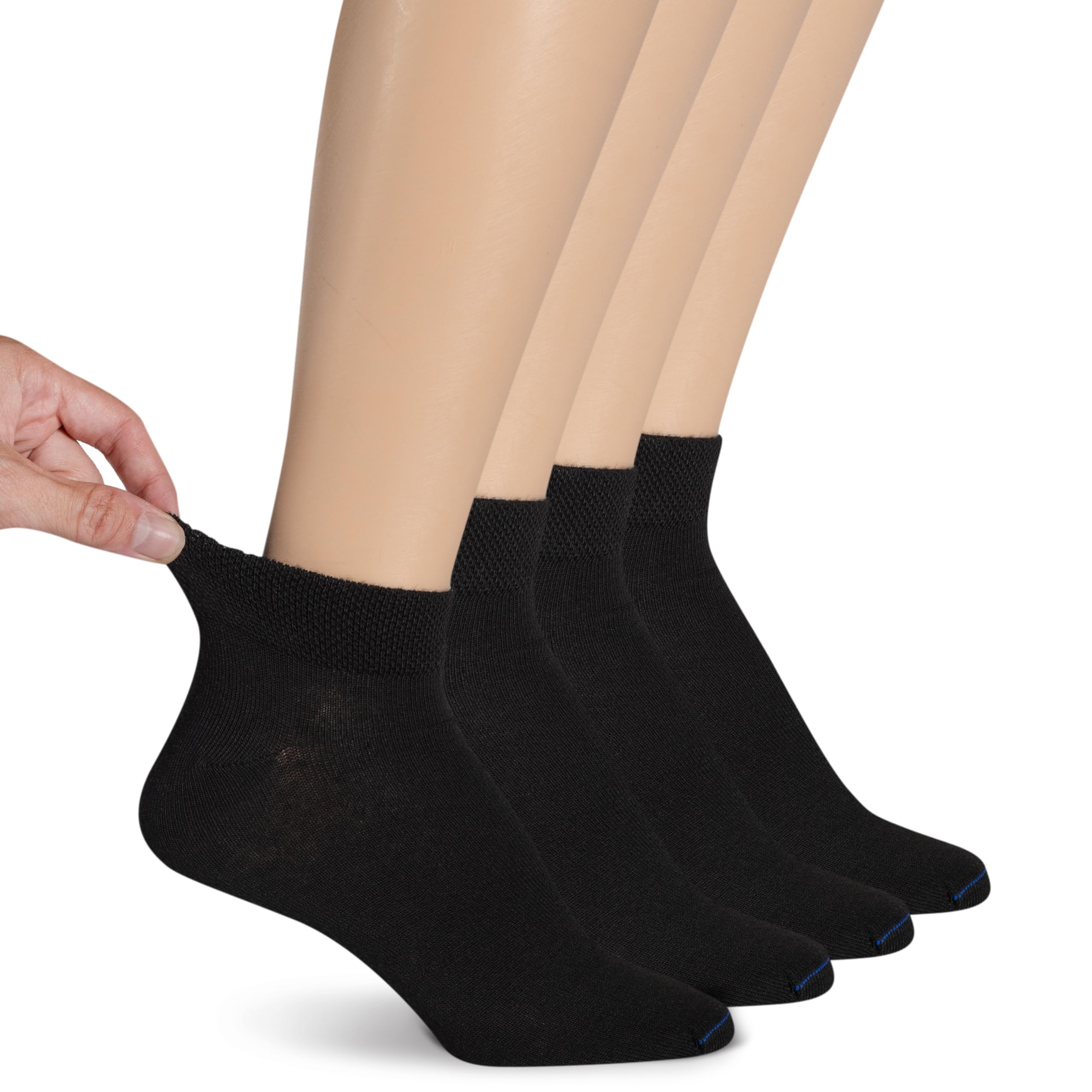 Dr. Scholl's Women's Diabetes and Circulatory Low Cut Socks 4 Pair Casual, Black, One Size (Pack of 4)