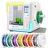 AOSEED X-Maker 3D Printer for Kids and Beginners, Fully Assembled High-Speed 3D Printer with 8 PLA Filament Set, Leveling-Fre