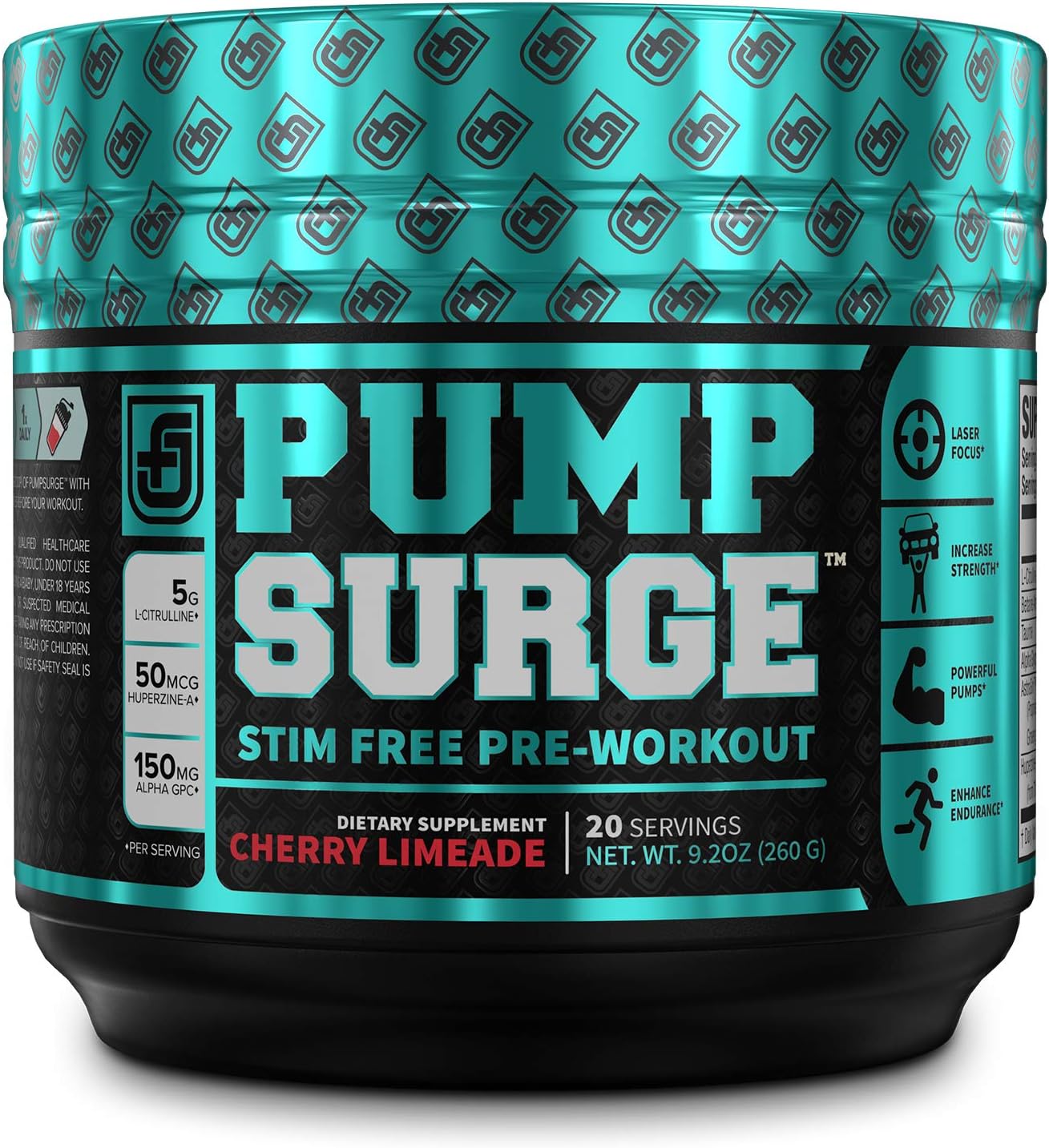 PUMPSURGE Caffeine-Free Pump & Nootropic Pre Workout Supplement, Non Stimulant Preworkout Powder & Nitric Oxide Booster,20 Servings, Cherry Limeade, 9.2 OZ: Health & Personal Care