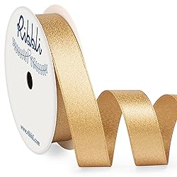 Ribbli Pale Gold Double Faced Purl Ribbon, Luxury