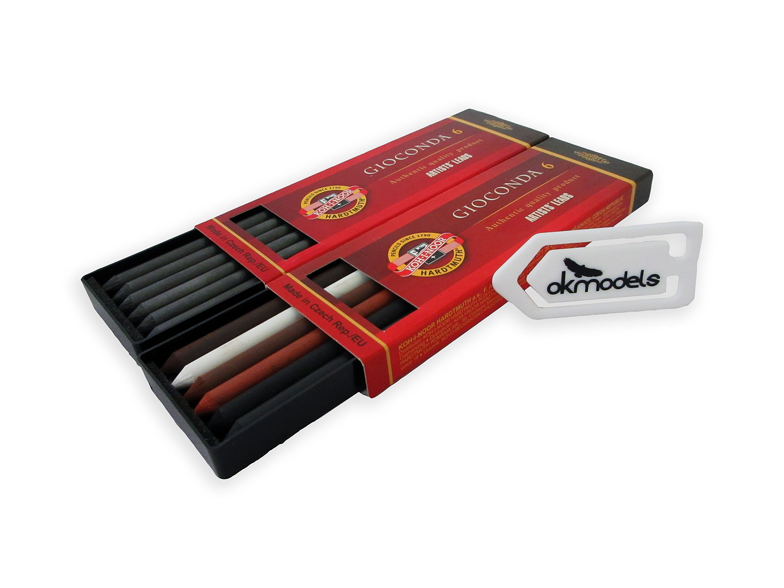 KOH-I-Noor 4865/2B and 4869/III 5.6mm Diameter GIOCONDA Leads Set with Paper Clip