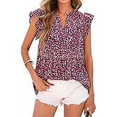 BTFBM Going Out Tops for Women Trendy 2026 Cap Sleeve V Neck Floral Blouses Dressy Casual Cute T Shirts Spring Fashion