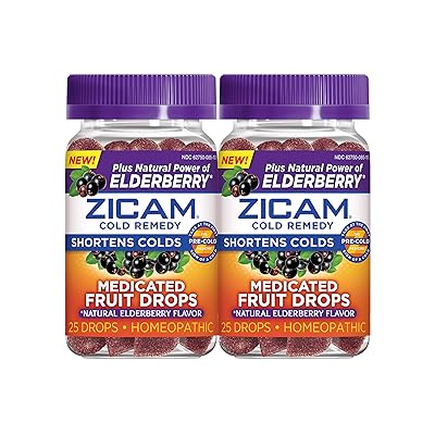 Zicam Cold Remedy Oogun Awọn eso Eso fun Awọn Tutu Tutu, Al&agrave;gba Adayeba, 50 Ka ( Pack ti 2 )
