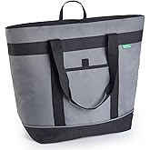 Jumbo Insulated Cooler Bag (Gray) with HD Thermal Insulation - Premium, Collapsible Soft Cooler Makes a Perfect Insulated Grocery Bag, Food Delivery Bag, Travel Insulated Bag, or Beach Cooler Bags