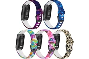 FitTurn[6pack Bands Compatible with Fitbit inspire 3 Fitness Tracker for Women Men Girls Band Replacement Sports Wristbands Adjustable Colorful Pattern Silicone Strap for inspire 3 Smartwatch