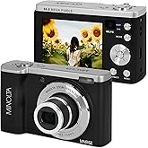 Minolta MNB5Z 56MP 5K Ultra HD 2.8" LCD Screen Digital Camera, Black | Capture sharp photos and video with intuitive controls for travel, family and everyday moments.