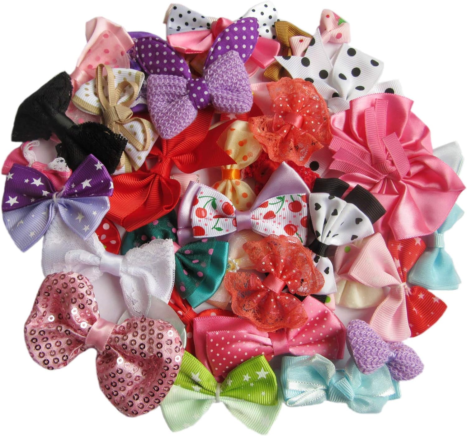 Amazon Com Yycraft 80pcs Ribbon Bow For Sewing Applique Diy Hair