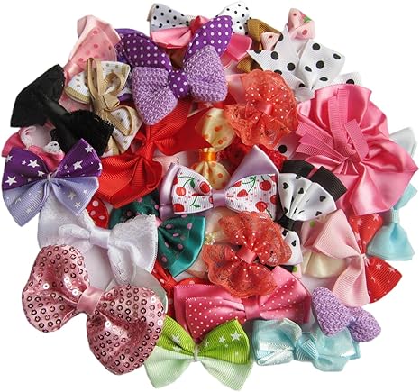 Amazon Com Yycraft 80pcs Ribbon Bow For Sewing Applique Diy Hair