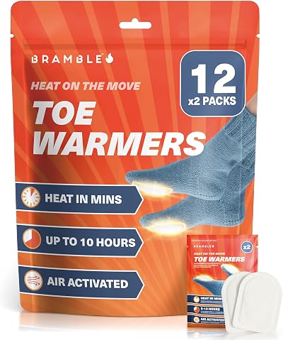 Bramble Adhesive Toe Warmers 12 Pairs 24 Pieces Ultra-Thin Air-Activated