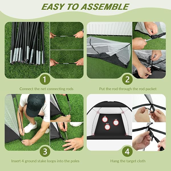 GOLF NET, 10X7FT GOLF PRACTICE NET WITH SWING MAT, GOLF HITTING NET FOR BACKYARD DRIVING, INDOOR/OUTDOOR TRAINING CHIPPING AID NETS WITH TARGETS, GIFTS FOR MEN/DAD/HIM