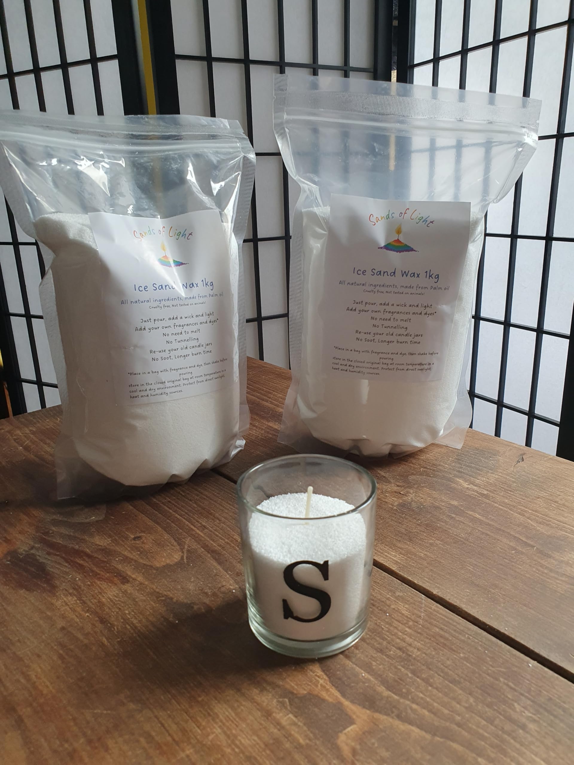 Ice Sand Candle Wax, Palm Oil, 1Kg White. Wax Granules for Candle Making Without the Need for Melting, Pour, Add Wick and Light. (Wicks Not Included)