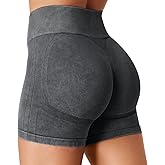 VOYJOY Workout Biker Shorts Women High Waist Seamless Hidden Scrunch Butt Lifting 4.5" Impact Yoga Gym Shorts