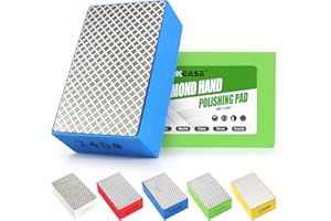WORKEASE Diamond Hand Polishing Pads, 5PCS Diamond Sanding Pads 60/120/240/400/1000 Grit Sanding Block Foam Backing for Tile 
