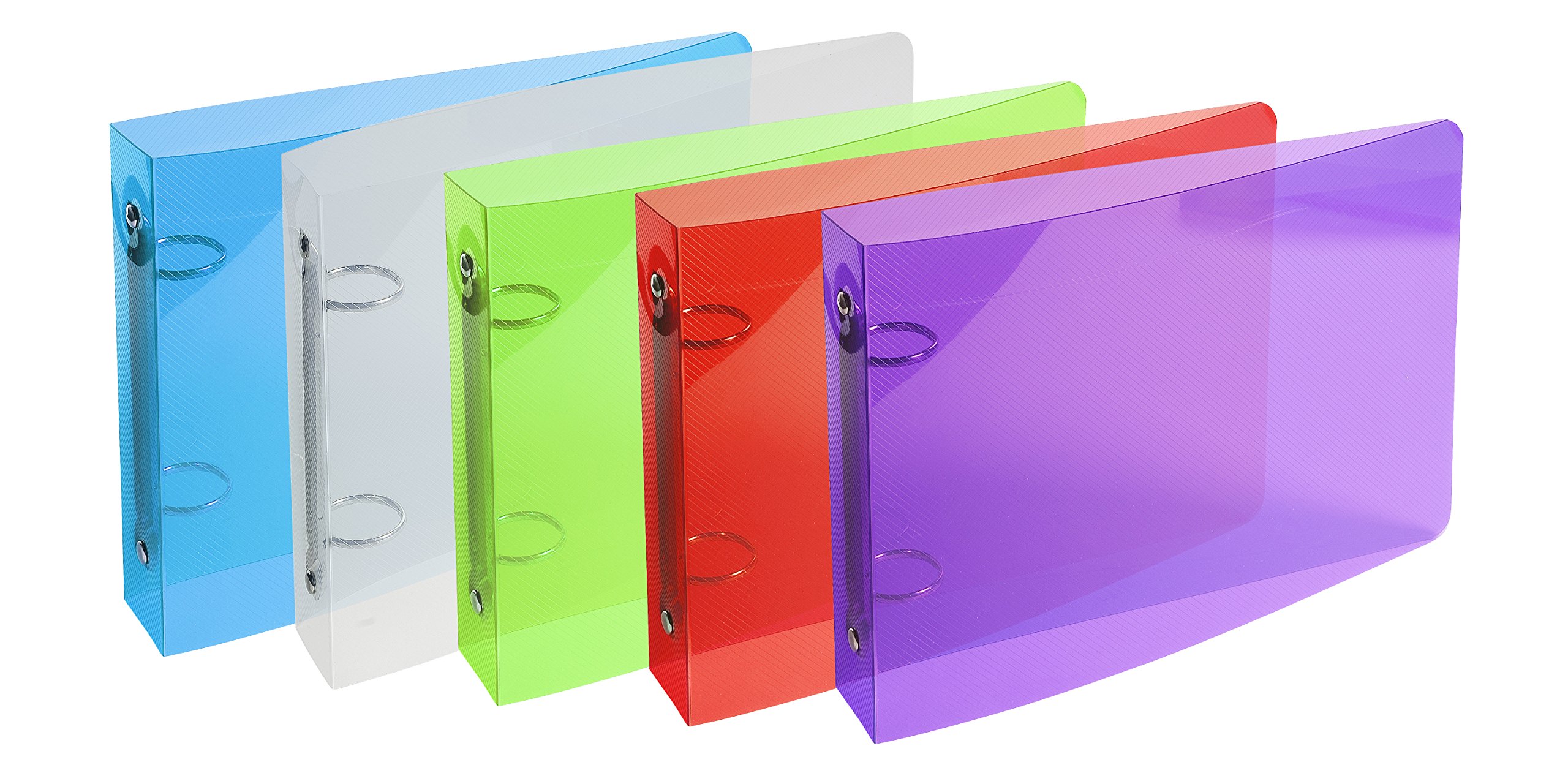 Exacompta - Ref. 51099E - Semi-rigid PP Binder For Index Cards - 2 Round Rings, Diameter 25 mm - Spine 35 mm - External Dimensions: 16.5 x 24 cm - (1 Item)