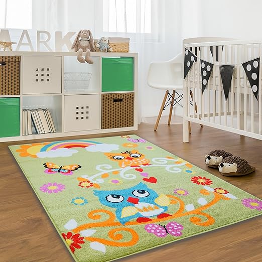 title=Bambini tappeto moda Oeko Tex Verde Multicolore varie misure, 100%