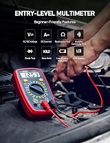 AstroAI Digital Multimeter Voltmeter Ohmmeter Blue Backlit LCD view 2